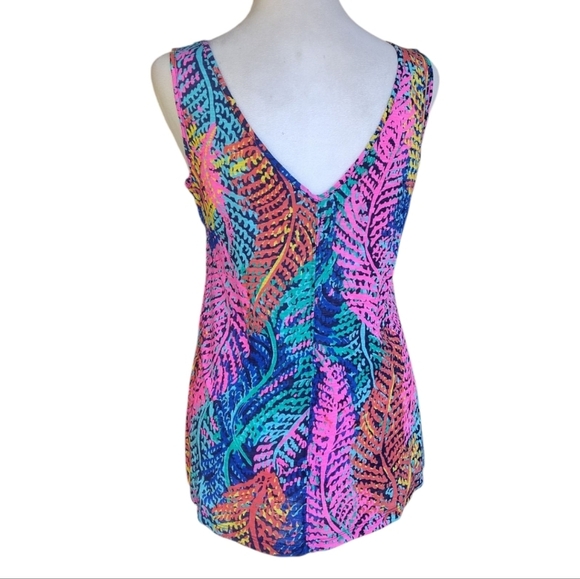 Lilly Pulitzer Double V Electric Feeling Cotton Tank Top Size Small - Picture 5 of 9